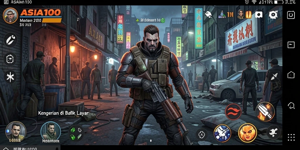 Tangkapan layar menampilkan suasana mencekam dari gameplay ASIA100.