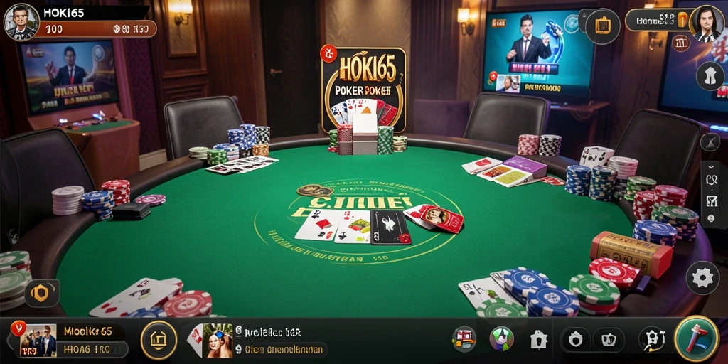 Tampilan screenshot HOKI65 menampilkan gameplay Poker yang seru.