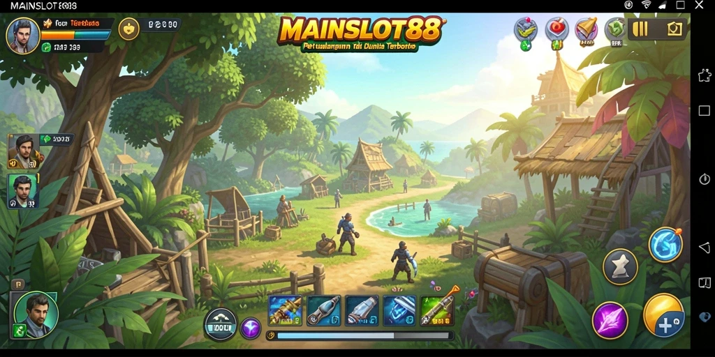 Tangkapan layar dari gameplay <strong>MAINSLOT88</strong> menunjukkan aksi eksplorasi di dunia terbuka.
