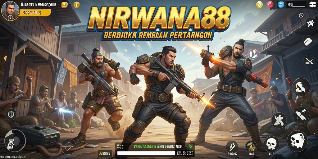 Tampilan gameplay NIRWANA88 yang mendebarkan dalam arena Battle Royale.