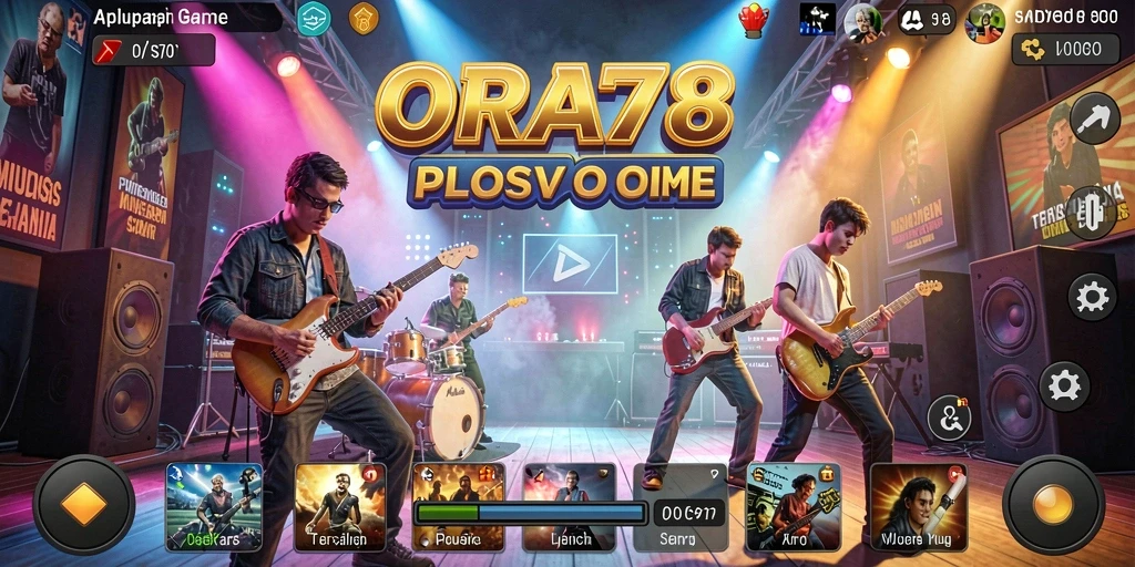 Screenshot gameplay ORA78 yang menampilkan interaksi permainan musik yang seru.