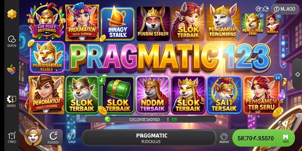 Tampilan gameplay Slot PRAGMATIC123 yang menarik dan berwarna-warni.