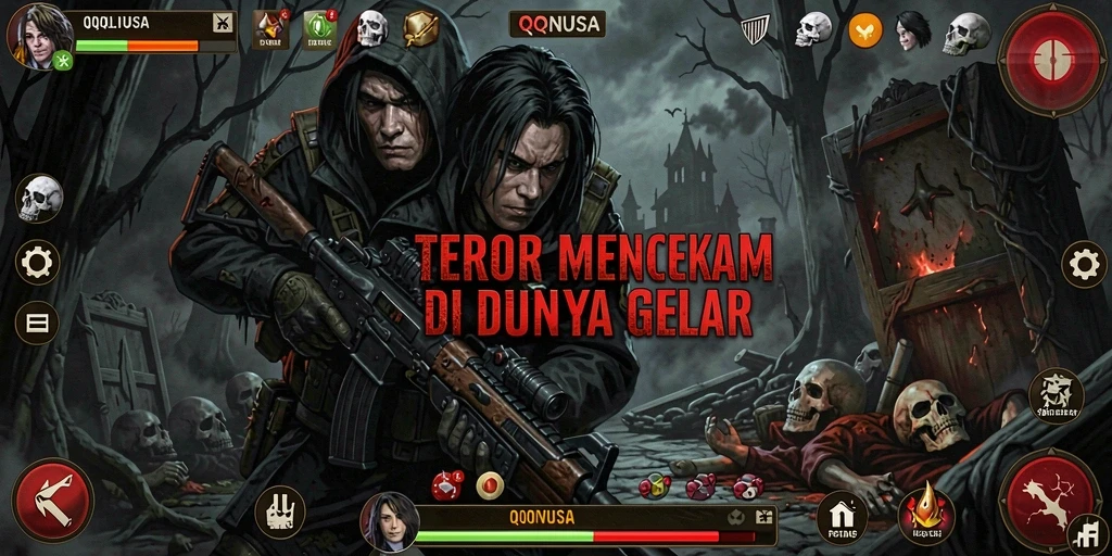 Gameplay QQNUSA yang mencekam menggambarkan suasana Horror yang intens.