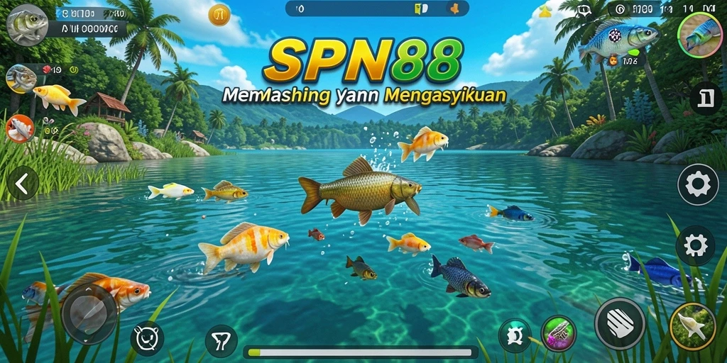 Tampilan grafis menakjubkan dari gameplay memancing SPN88.