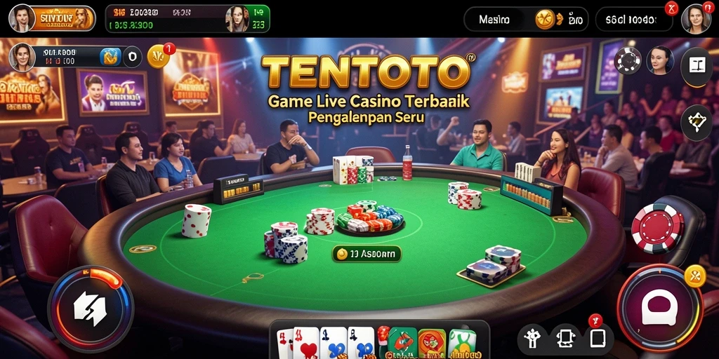 Tampilan gameplay langsung di TENTOTO dengan dealer profesional.