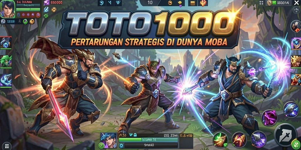 Tampilan gameplay MOBA yang mendebarkan di TOTO1000.