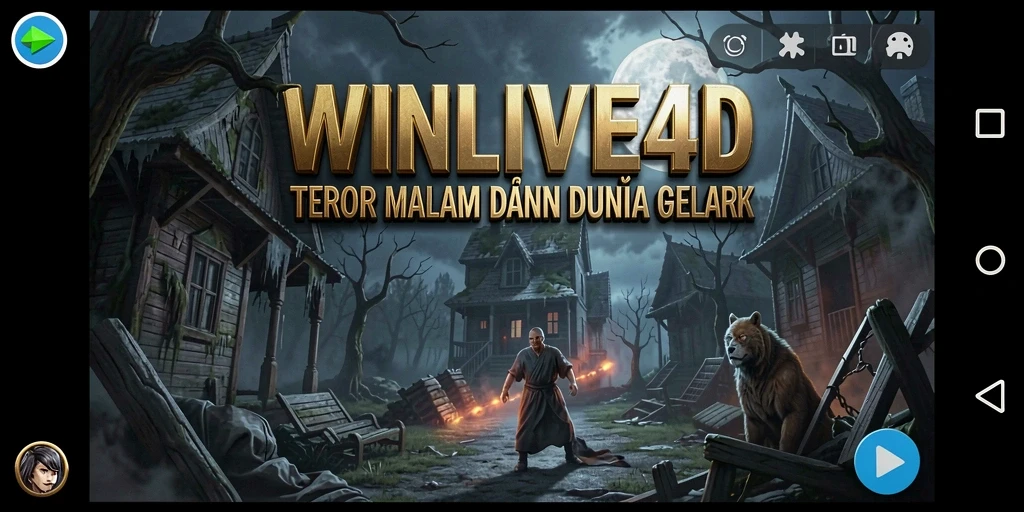 Screenshot gameplay <strong>WINLIVE4D</strong> menampilkan suasana menyeramkan dan makhluk mengerikan.