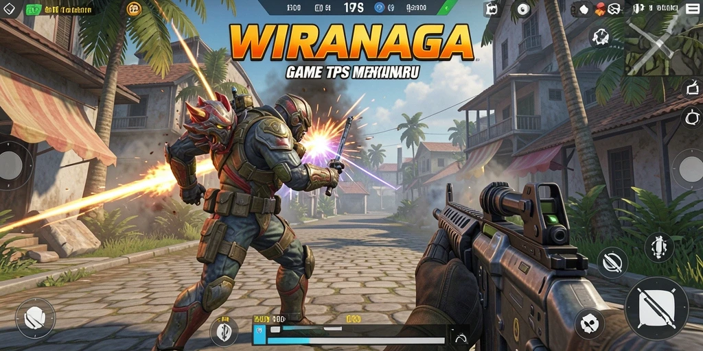 Screenshot gameplay menampilkan aksi seru dalam WIRANAGA.